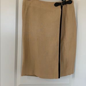 SALE!RALPH LAUREN LINEN SKIRT W/METAL LOGO BUCKLE